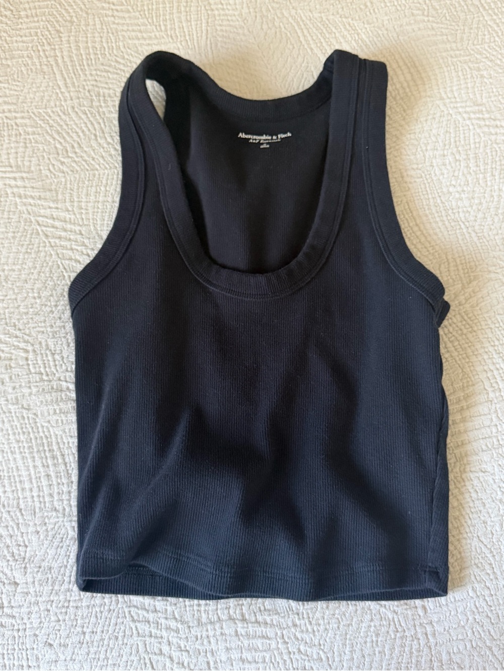 Abercrombie & Fitch Black Ribbed Scoop Tank